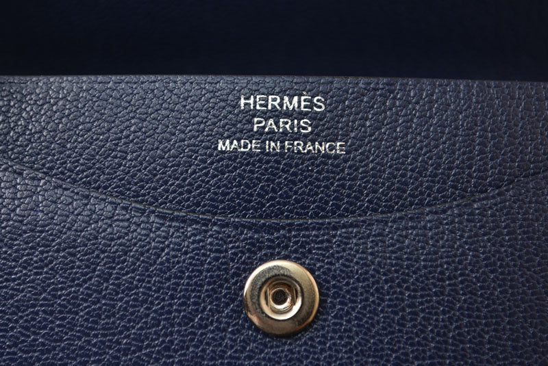 エルメス カードケース/コインケース/ミニ財布 HERMES イリアード コンパクト B刻印 ブルー・ニュイ【中古】