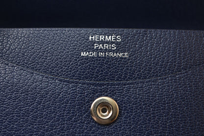 エルメス カードケース/コインケース/ミニ財布 HERMES イリアード コンパクト B刻印 ブルー・ニュイ【中古】