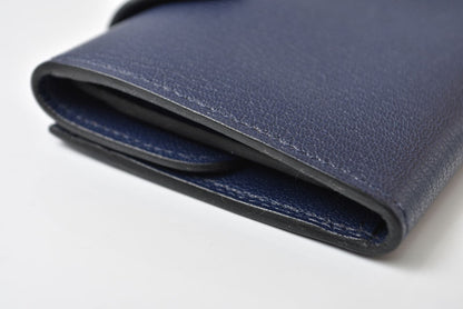 エルメス カードケース/コインケース/ミニ財布 HERMES イリアード コンパクト B刻印 ブルー・ニュイ【中古】
