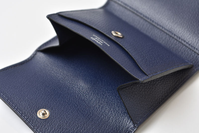 エルメス カードケース/コインケース/ミニ財布 HERMES イリアード コンパクト B刻印 ブルー・ニュイ【中古】