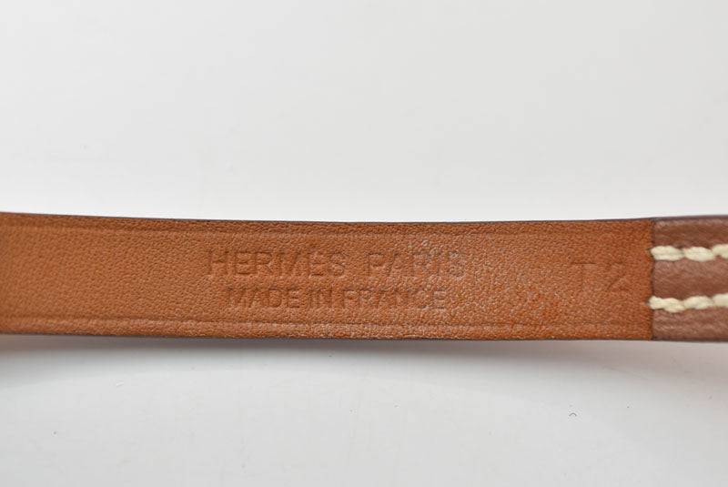 エルメス バングル/ブレスレット HERMES ミニリヴァル ヴォー・スウィフト ブラウン/ゴールド 【中古】