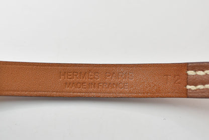 エルメス バングル/ブレスレット HERMES ミニリヴァル ヴォー・スウィフト ブラウン/ゴールド 【中古】