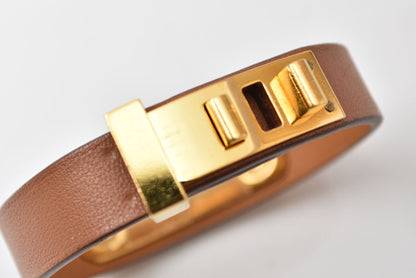 エルメス バングル/ブレスレット HERMES アスドゥクール ハート Z刻印 ブラウン/ゴールド ヴォースイフト T2【中古】