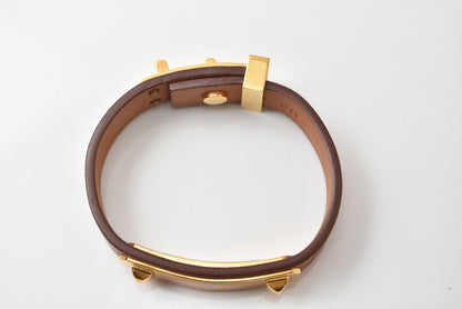 エルメス バングル/ブレスレット HERMES アスドゥクール ハート Z刻印 ブラウン/ゴールド ヴォースイフト T2【中古】