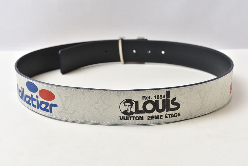 ルイヴィトン ベルト LOUIS VUITTON リバーシブルベルト サンチュール LVイニシアル 90/36 M0162 モノグラム・ロゴス ホワイト【中古】