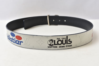 ルイヴィトン ベルト LOUIS VUITTON リバーシブルベルト サンチュール LVイニシアル 90/36 M0162 モノグラム・ロゴス ホワイト【中古】