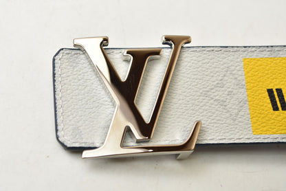 ルイヴィトン ベルト LOUIS VUITTON リバーシブルベルト サンチュール LVイニシアル 90/36 M0162 モノグラム・ロゴス ホワイト【中古】