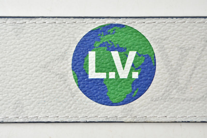 ルイヴィトン ベルト LOUIS VUITTON リバーシブルベルト サンチュール LVイニシアル 90/36 M0162 モノグラム・ロゴス ホワイト【中古】