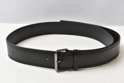 ディオール ベルト Christian Dior レザー ブラック シルバー金具 メンズ ビジネス フォーマル【中古】