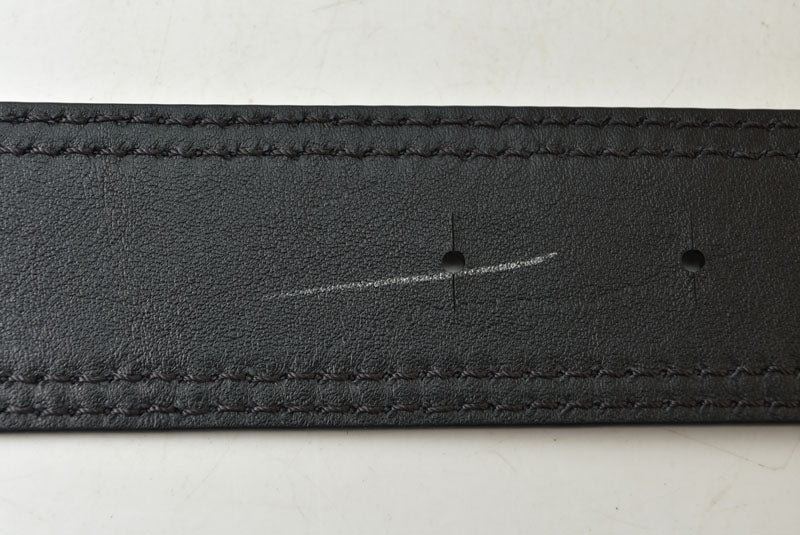 ディオール ベルト Christian Dior レザー ブラック シルバー金具 メンズ ビジネス フォーマル【中古】