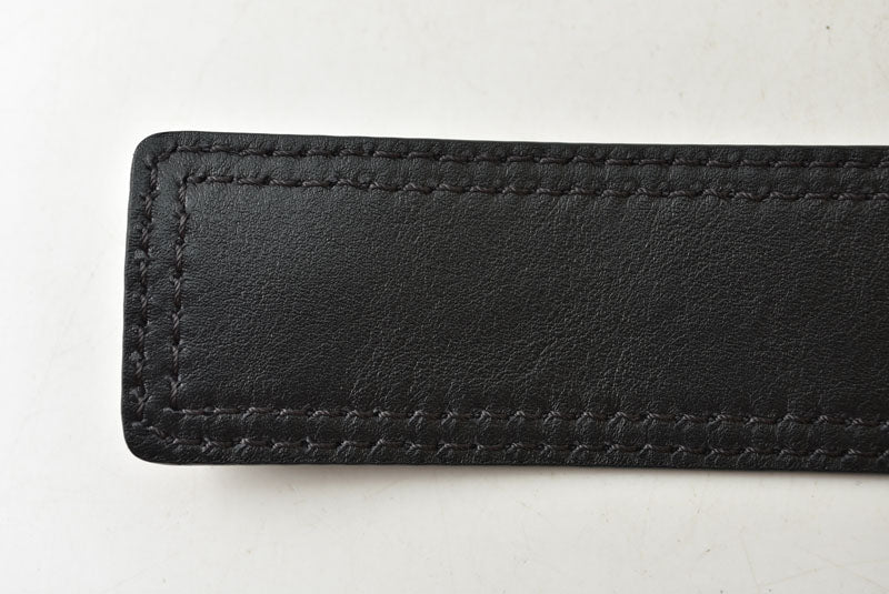 ディオール ベルト Christian Dior レザー ブラック シルバー金具 メンズ ビジネス フォーマル【中古】