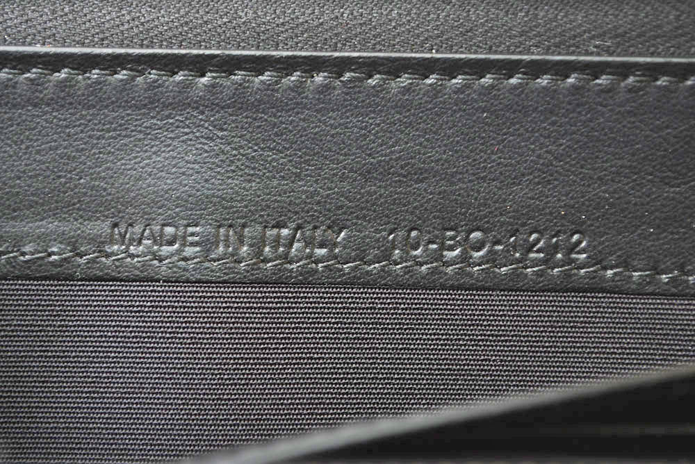 ディオールオム 長財布 Dior Homme ラウンドファスナー レザー ロゴ刺繍/ブラック ラウンドジップウォレット メンズ【中古】