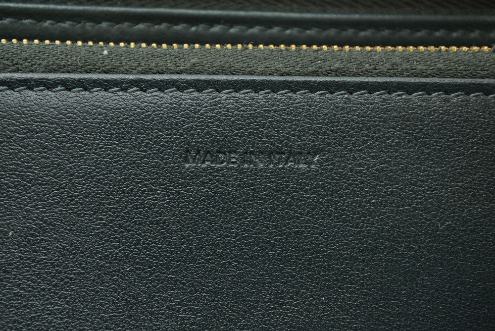 セリーヌ 長財布 CELINE 10B553FQC AMAZONE/グリーン トリオンフ エンボス ラージ ジップウォレット/ラウンドファスナー レザー メンズ レディース 【中古】