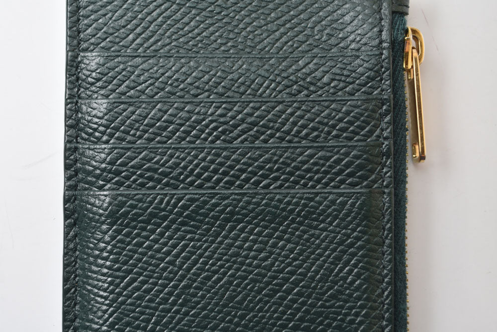 セリーヌ コインケース/カードホルダー CELINE ジップ付コンパクト カードホルダー/フラグメントケース グリーン 10B683BEL【中古】
