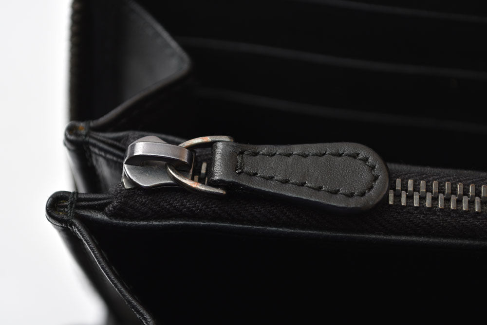 ボッテガヴェネタ 財布 BOTTEGA VENETA 長財布/ラウンドファスナー式 イントレチャート ブラック【中古】