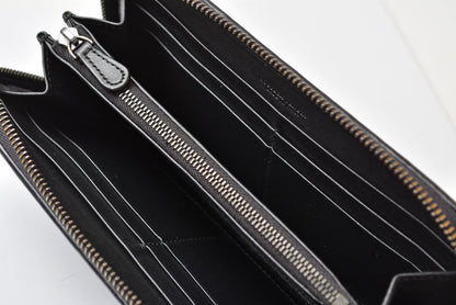 ボッテガヴェネタ 財布 BOTTEGA VENETA 長財布/ラウンドファスナー式 イントレチャート ブラック【中古】