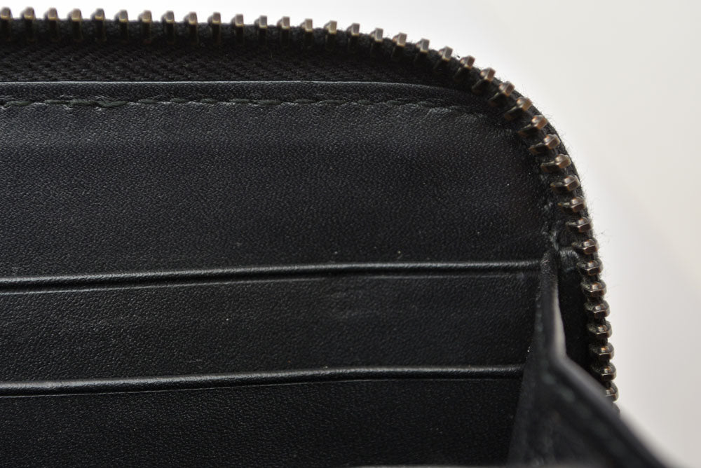 ボッテガヴェネタ 財布 BOTTEGA VENETA 長財布/ラウンドファスナー式 イントレチャート ブラック【中古】