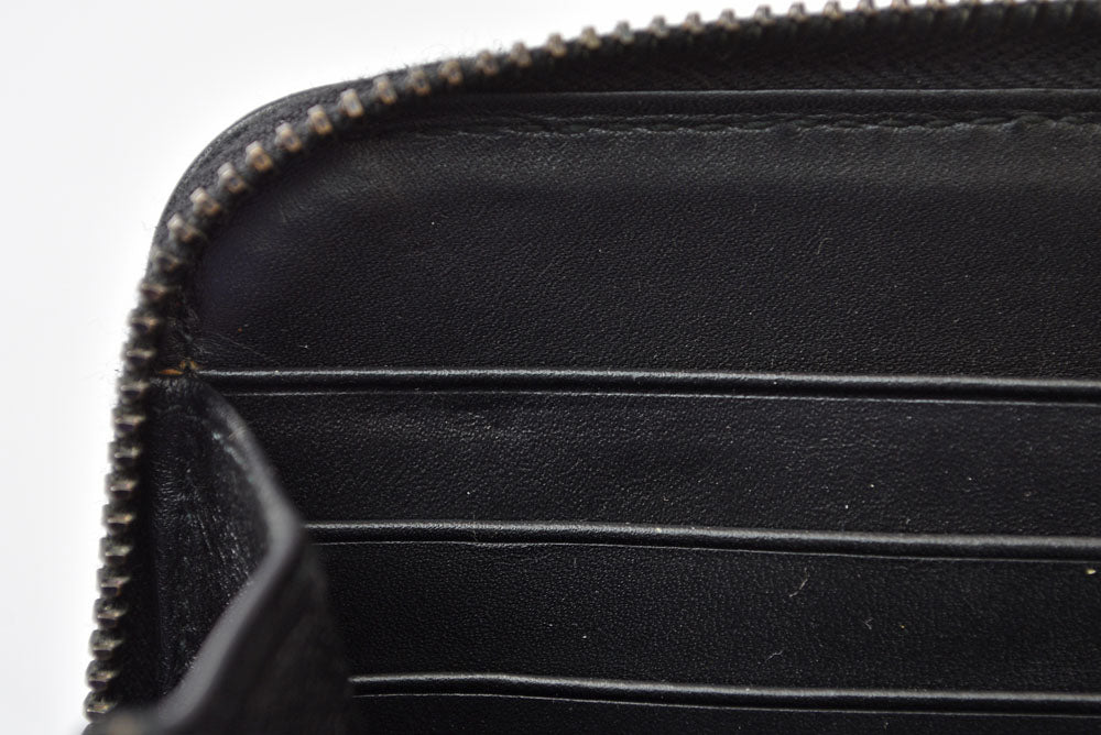 ボッテガヴェネタ 財布 BOTTEGA VENETA 長財布/ラウンドファスナー式 イントレチャート ブラック【中古】