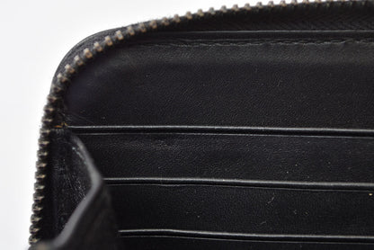 ボッテガヴェネタ 財布 BOTTEGA VENETA 長財布/ラウンドファスナー式 イントレチャート ブラック【中古】