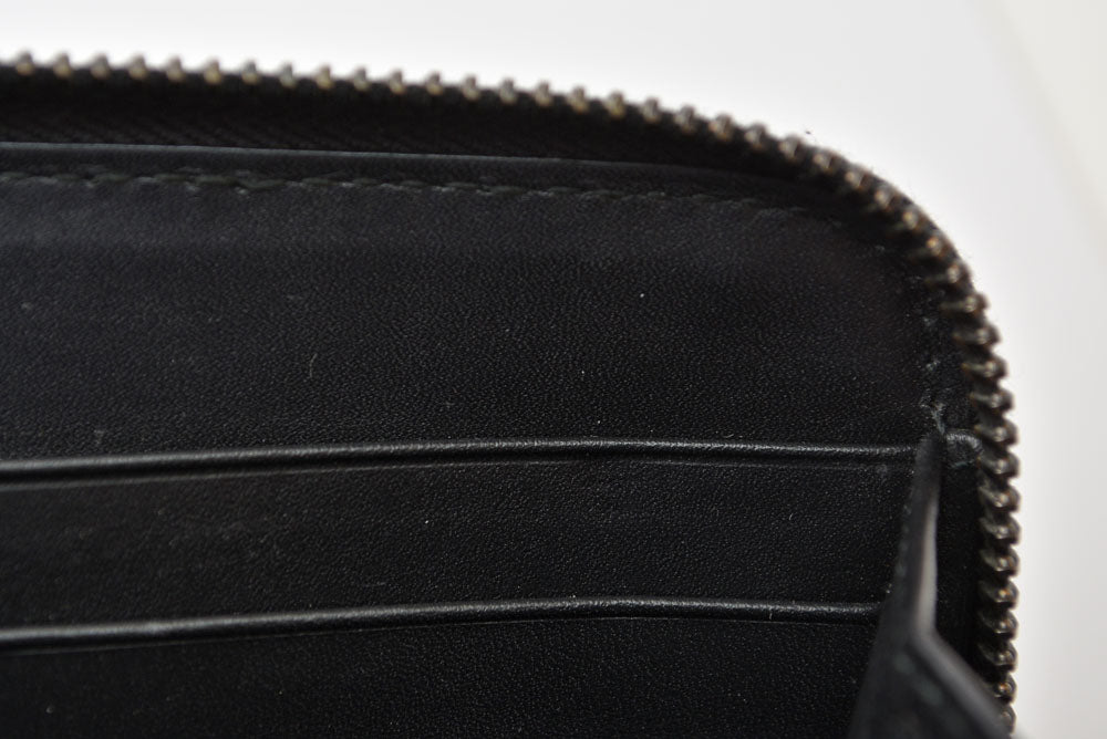 ボッテガヴェネタ 財布 BOTTEGA VENETA 長財布/ラウンドファスナー式 イントレチャート ブラック【中古】