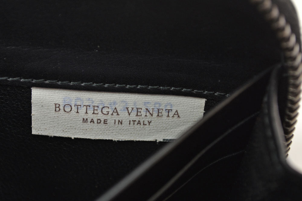 ボッテガヴェネタ 財布 BOTTEGA VENETA 長財布/ラウンドファスナー式 イントレチャート ブラック【中古】