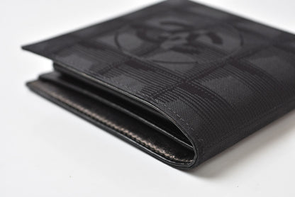 シャネル 二つ折り財布 CHANEL ヴィンテージ ニュートラベルライン ココマーク ブラック メンズ/レディース【中古】