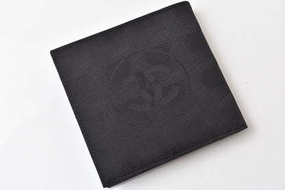シャネル 二つ折り財布 CHANEL ヴィンテージ ニュートラベルライン ココマーク ブラック メンズ/レディース【中古】