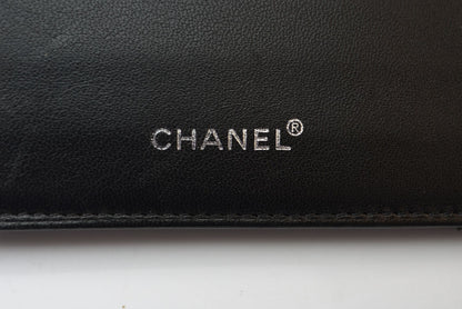 シャネル 二つ折り財布 CHANEL ヴィンテージ ニュートラベルライン ココマーク ブラック メンズ/レディース【中古】