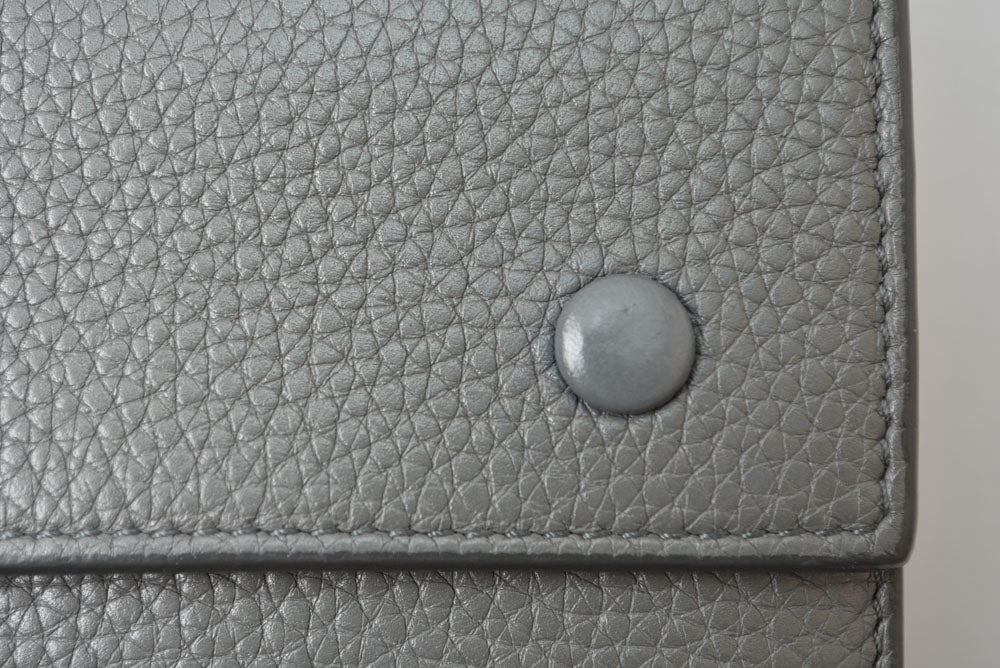 セリーヌ 財布/ミニ財布 CELINE 104903XFL スモール フォールデッド マルチファンクション 三つ折り財布 グレー ライトブルー レザー レディース【中古】