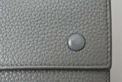セリーヌ 財布/ミニ財布 CELINE 104903XFL スモール フォールデッド マルチファンクション 三つ折り財布 グレー ライトブルー レザー レディース【中古】