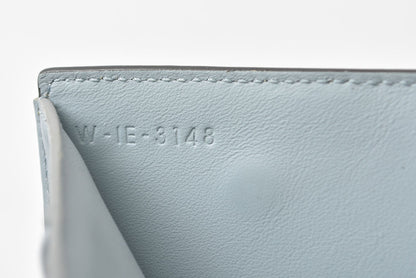 セリーヌ 財布/ミニ財布 CELINE 104903XFL スモール フォールデッド マルチファンクション 三つ折り財布 グレー ライトブルー レザー レディース【中古】