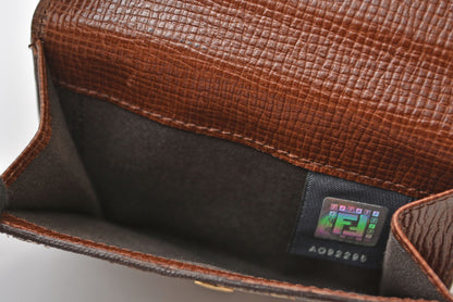 フェンディ 財布/二つ折 FENDI 折財布 8M0188 ZUCCA/ズッカ柄 ベージュ/ブラウン【中古】