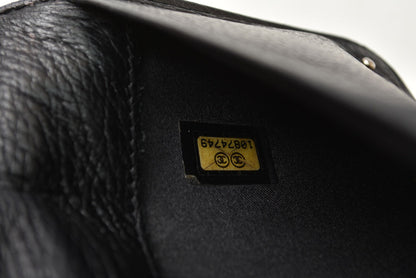 シャネル 財布 CHANEL ヴィンテージ 長財布 CCステッチ/ココマーク ブラック【中古】