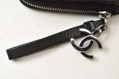 シャネル 財布 CHANEL ヴィンテージ 長財布 CCステッチ/ココマーク ブラック【中古】