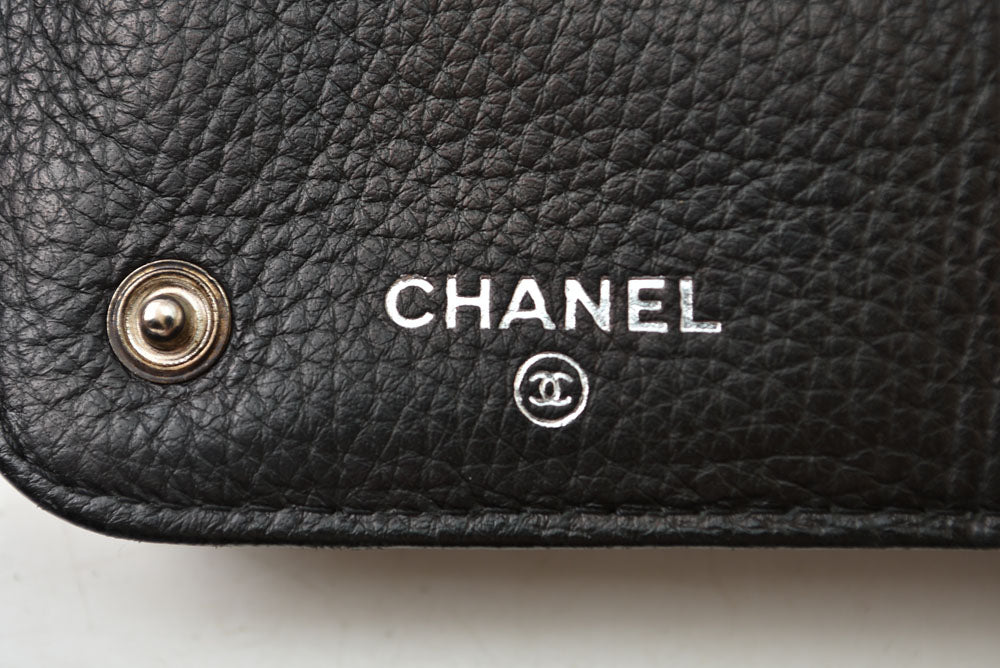 シャネル 財布 CHANEL ヴィンテージ 長財布 CCステッチ/ココマーク ブラック【中古】