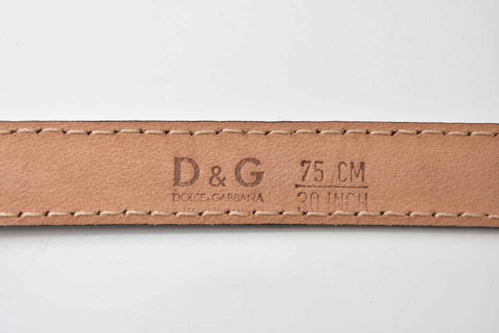 ドルチェ＆ガッバーナ ベルト DOLCE&GABBANA パイソン柄 ブラック レディース D&G 約75cm【中古】
