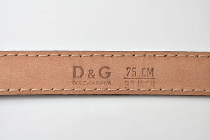 ドルチェ＆ガッバーナ ベルト DOLCE&GABBANA パイソン柄 ブラック レディース D&G 約75cm【中古】