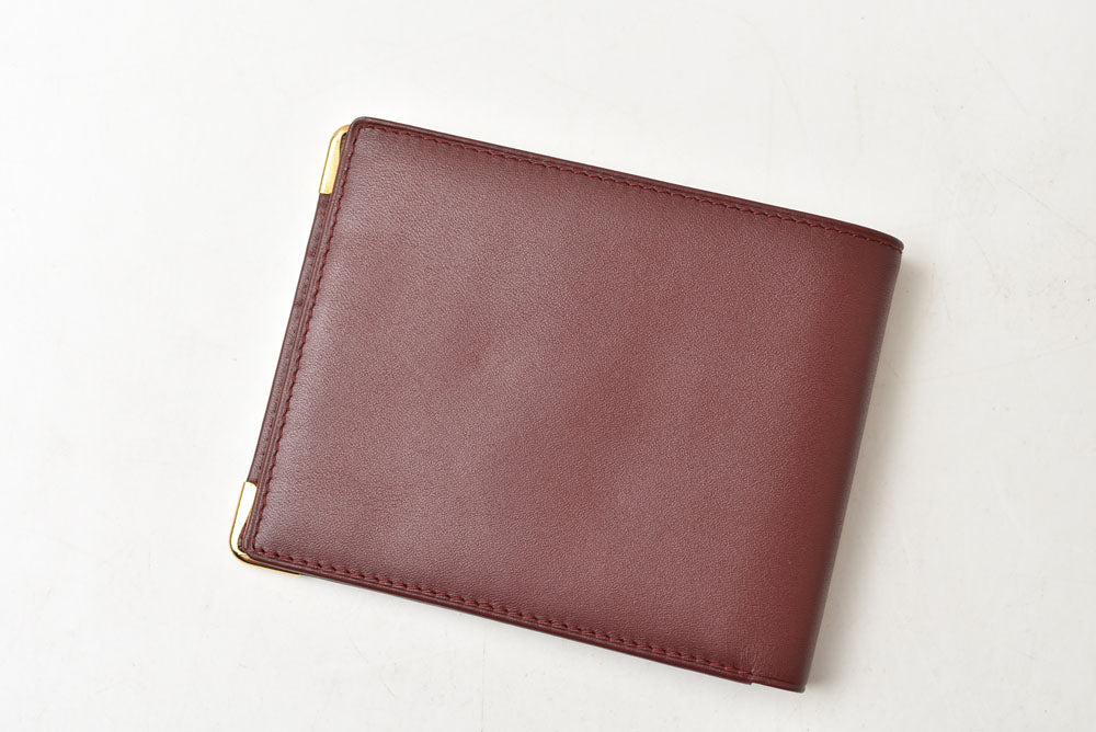 カルティエ 折財布/二つ折り財布 ヴィンテージ Cartier 財布 メンズ マスト ドゥ カルティエ ボルドー L3000079【中古】