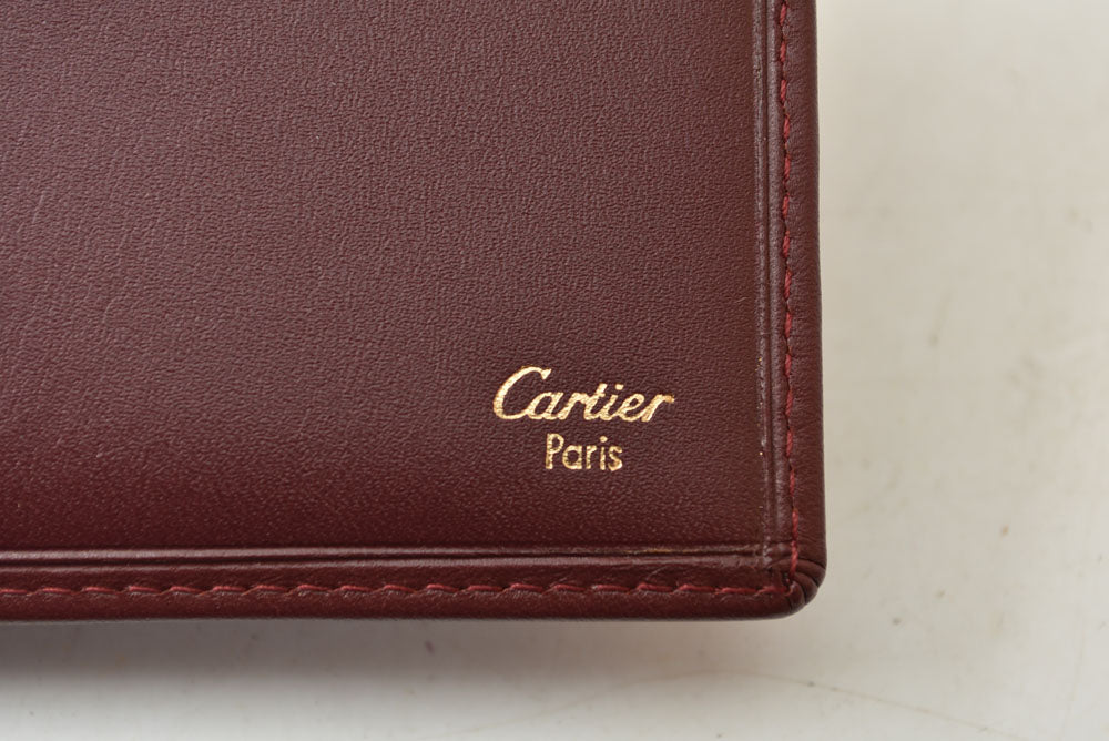 カルティエ 折財布/二つ折り財布 ヴィンテージ Cartier 財布 メンズ マスト ドゥ カルティエ ボルドー L3000079【中古】
