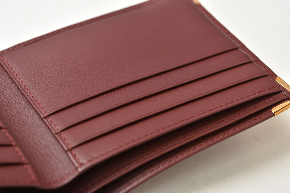 カルティエ 折財布/二つ折り財布 ヴィンテージ Cartier 財布 メンズ マスト ドゥ カルティエ ボルドー L3000079【中古】