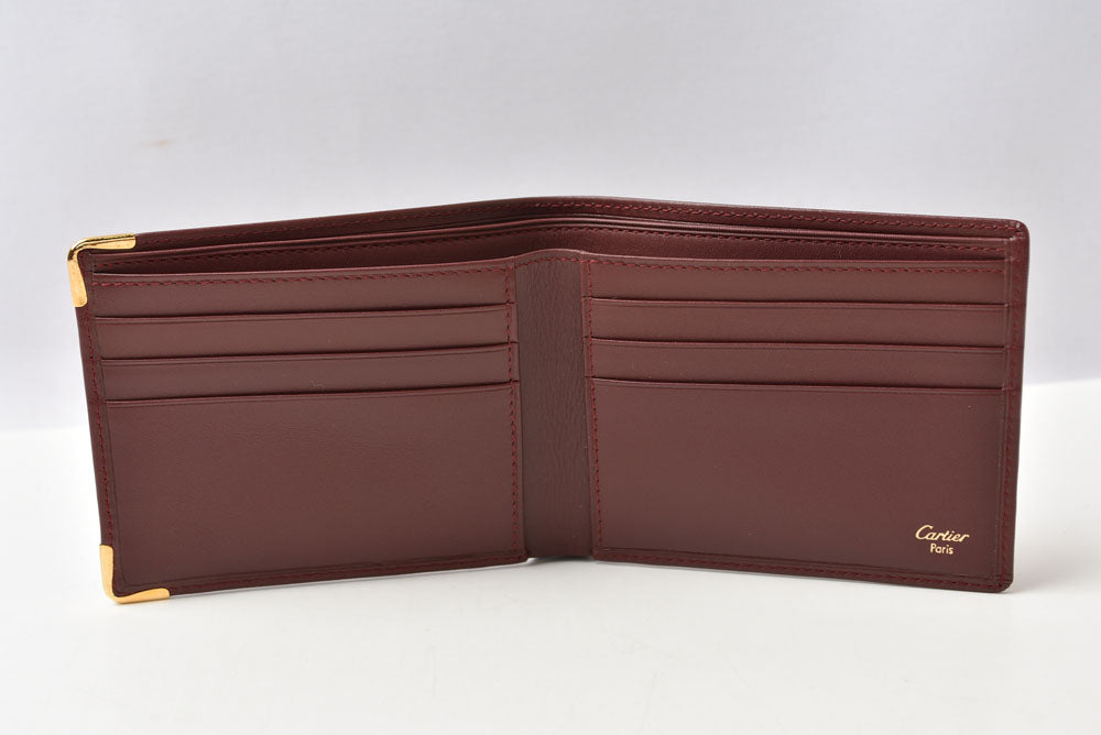 カルティエ 折財布/二つ折り財布 ヴィンテージ Cartier 財布 メンズ マスト ドゥ カルティエ ボルドー L3000079【中古】