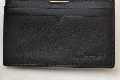 ヴァレンティノ 名刺入れ/カードケース VALENTINO バレンチノ レザー ブラック メンズ/レディース【中古】