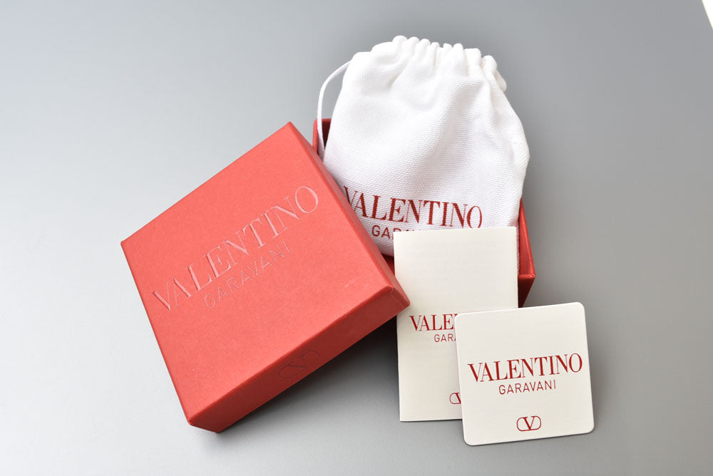 ヴァレンティノ 美品 バングル/ブレスレット VALENTINO バレンチノ Vロゴ スワロフスキー ベージュ【中古】