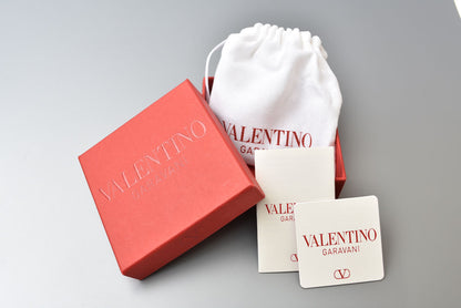 ヴァレンティノ 美品 バングル/ブレスレット VALENTINO バレンチノ Vロゴ スワロフスキー ベージュ【中古】