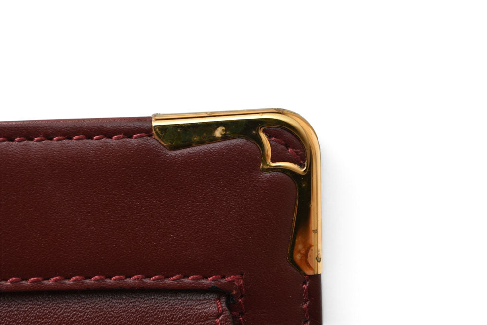 カルティエ クラッチバッグ マストライン Cartier ヴィンテージ メンズバッグ レザー ボルドー【中古】