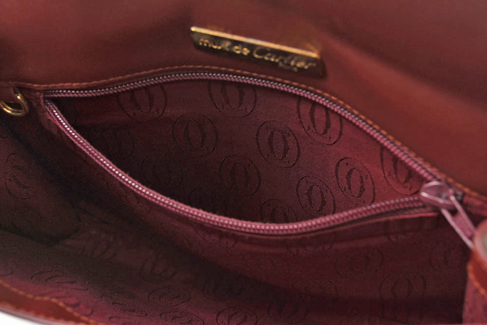 カルティエ クラッチバッグ Cartier マスト ドゥ カルティエ ヴィンテージ バッグ レザー ボルドー【中古】