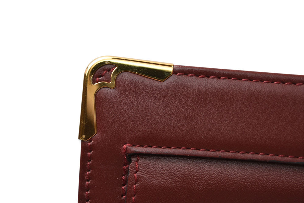 カルティエ クラッチバッグ マストライン Cartier ヴィンテージ メンズバッグ レザー ボルドー【中古】