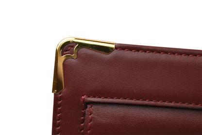 カルティエ クラッチバッグ マストライン Cartier ヴィンテージ メンズバッグ レザー ボルドー【中古】