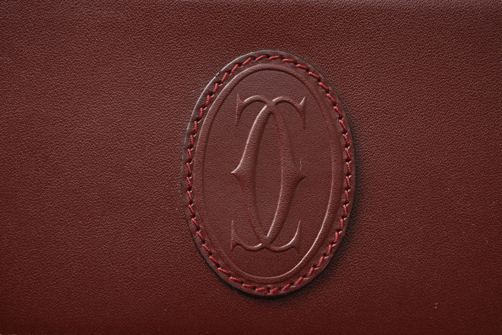 カルティエ クラッチバッグ マストライン Cartier ヴィンテージ メンズバッグ レザー ボルドー【中古】