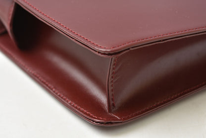 カルティエ クラッチバッグ マストライン Cartier ヴィンテージ メンズバッグ レザー ボルドー【中古】